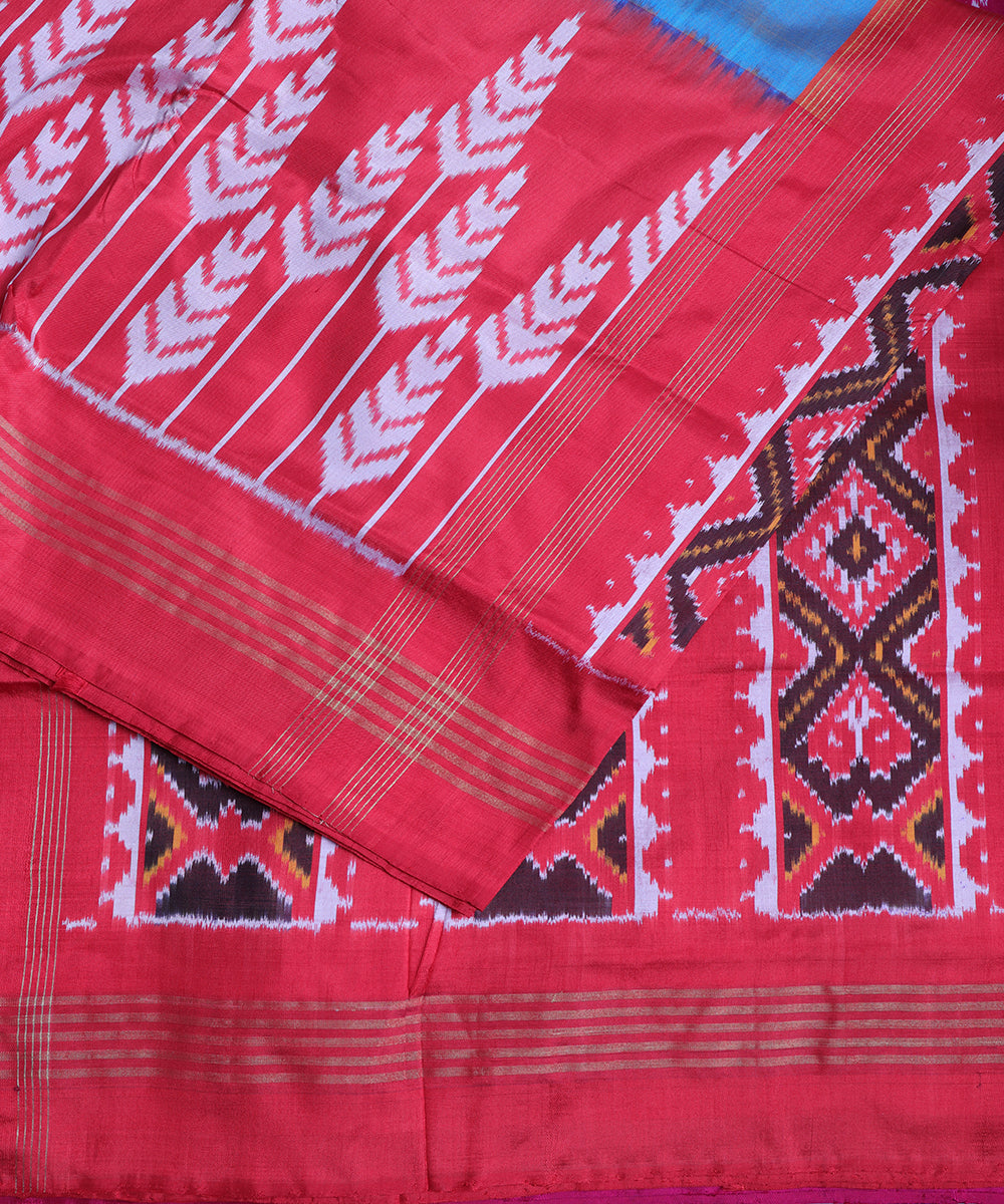 Multi-shade handloom rajkot silk saree