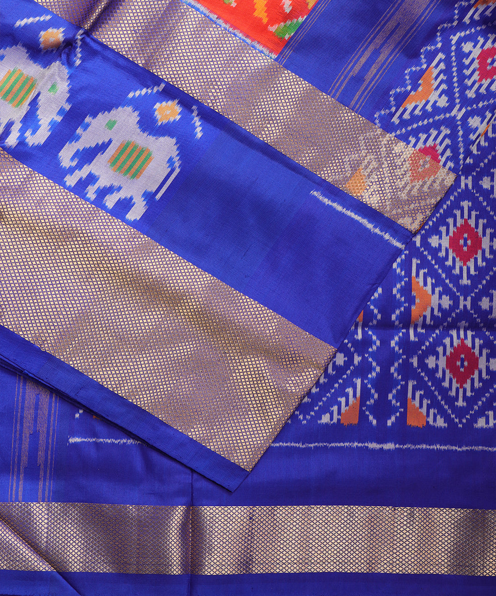 Scarlet color handloom rajkot silk saree