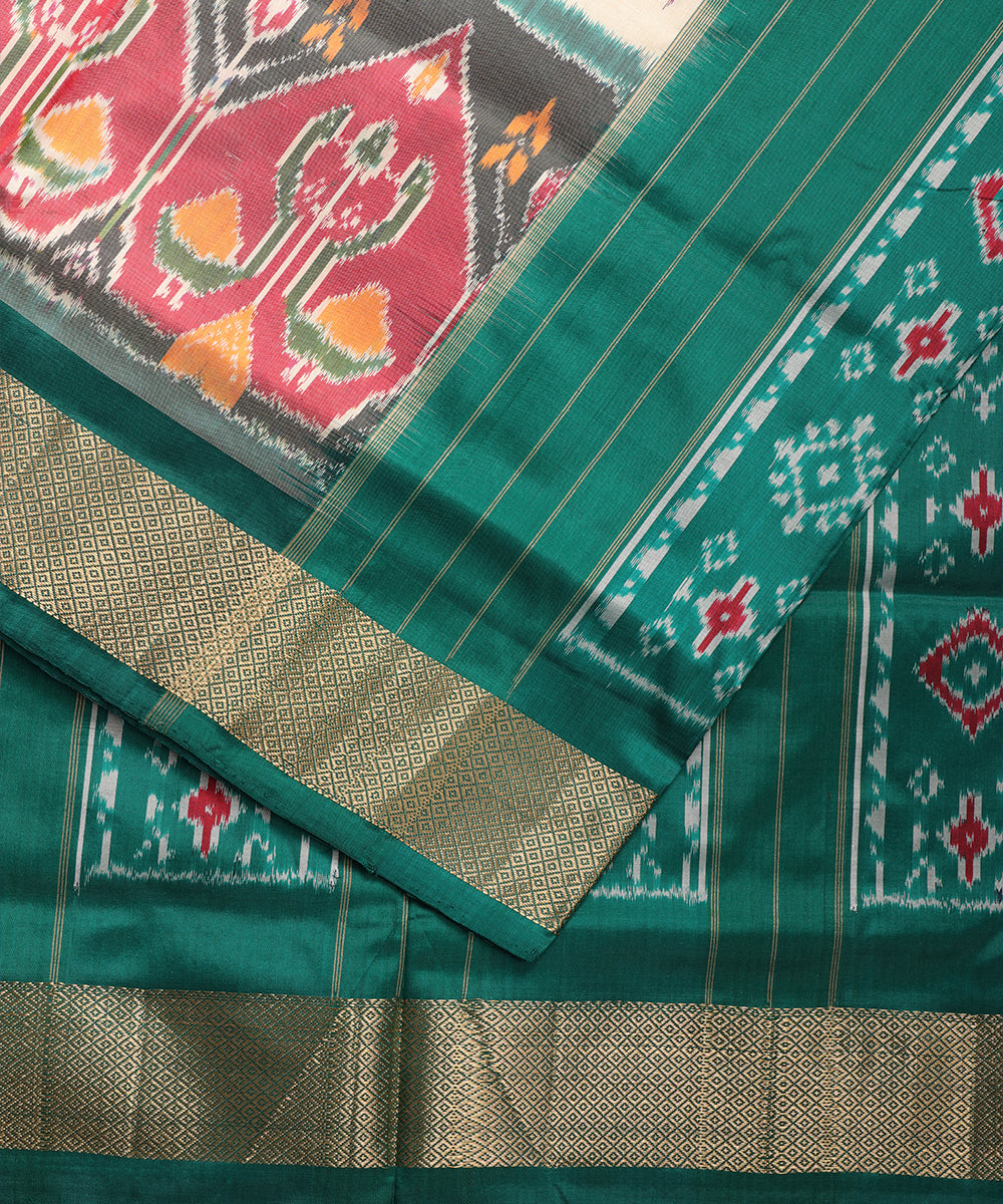 Peach color handloom rajkot silk saree