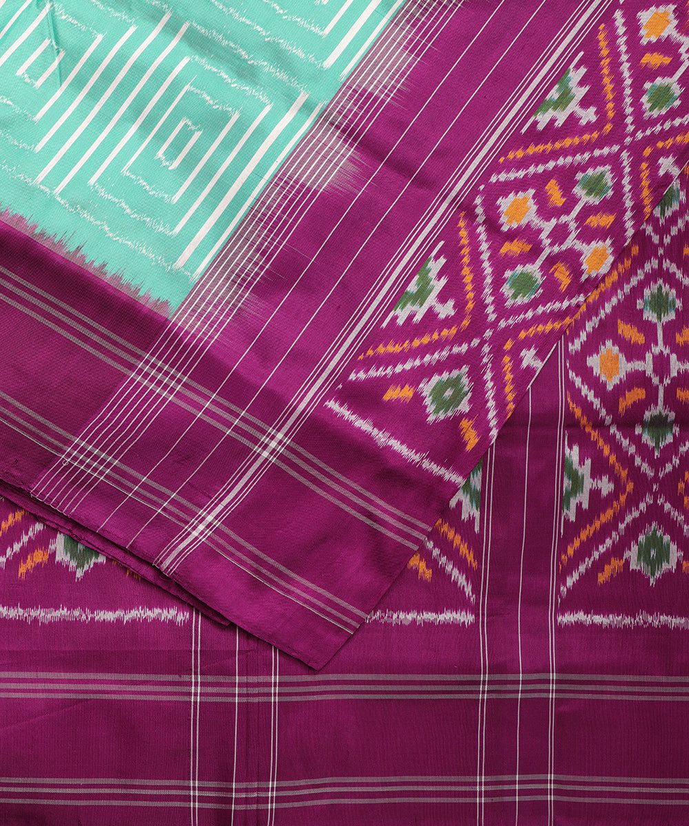 Emerald green color handloom rajkot silk saree