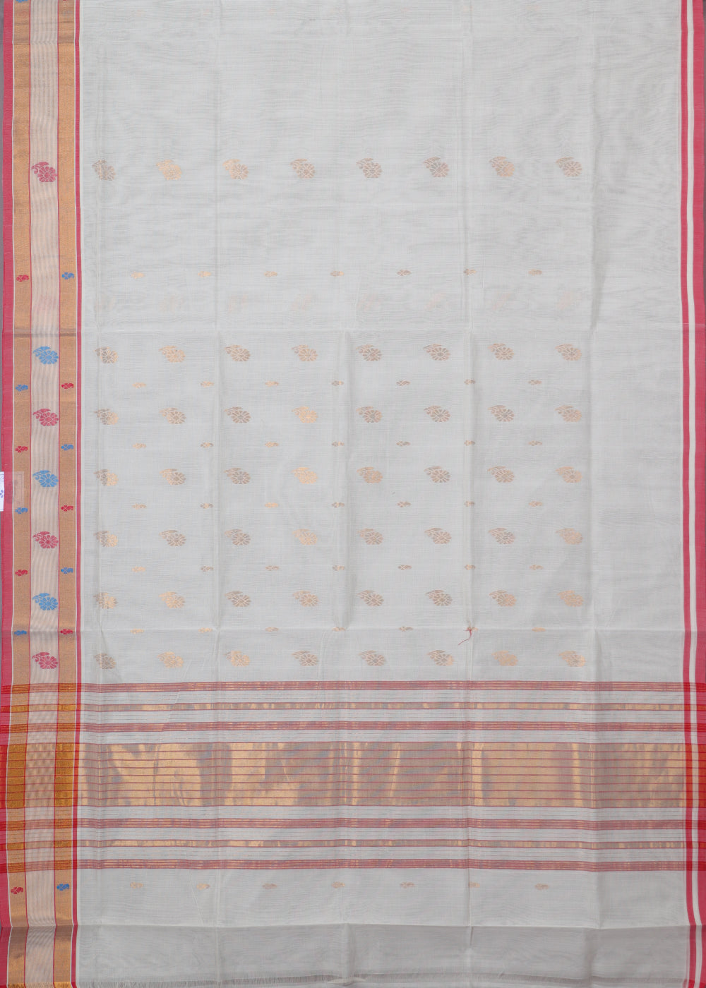 Cream color handloom venkatagiri cotton saree