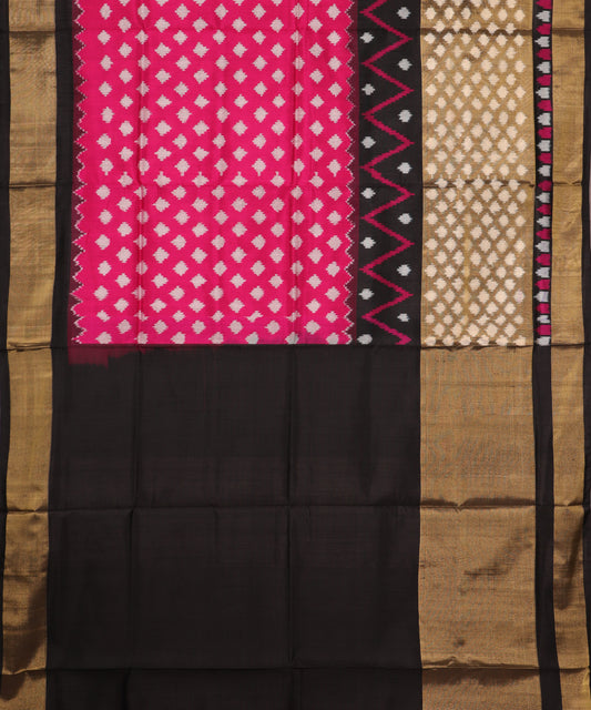 Magenta pink color handloom rajkot silk saree