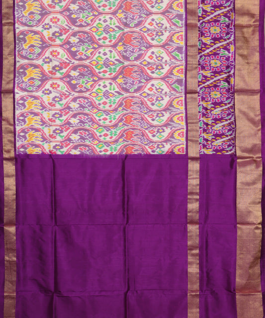 Amethyst violet color handloom rajkot silk saree
