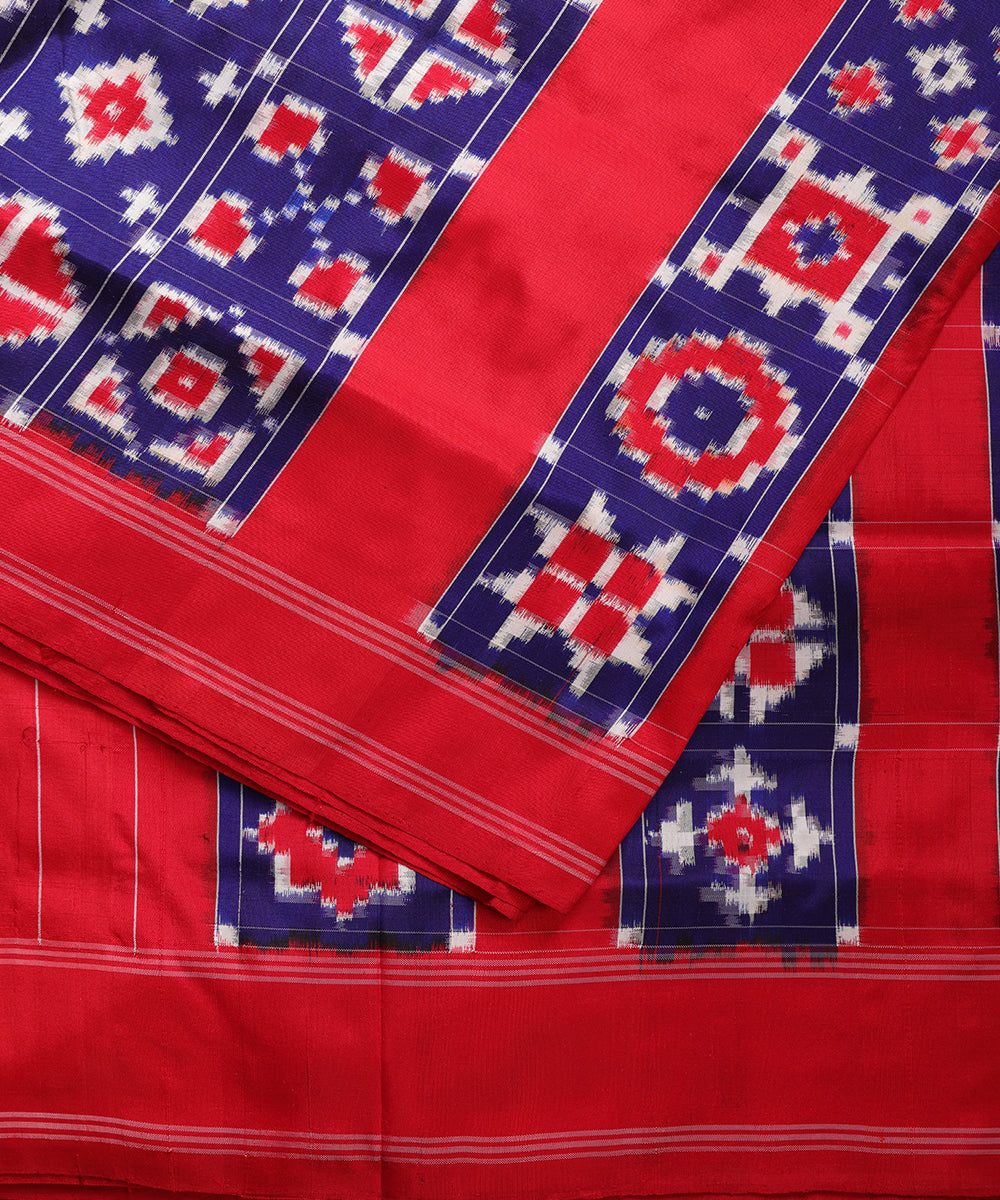 Navy blue color handloom rajkot silk saree