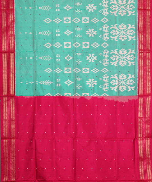 Jungle green color handloom rajkot silk saree
