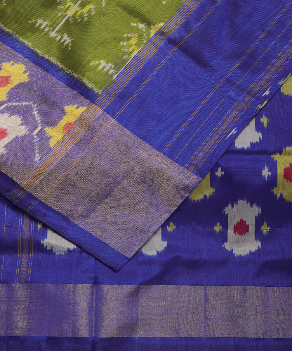 Olive green color handloom rajkot silk saree