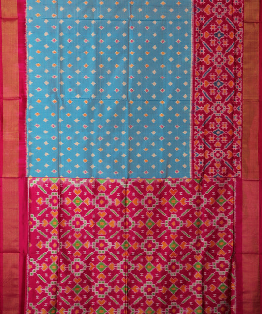 Air force blue color handloom rajkot silk saree