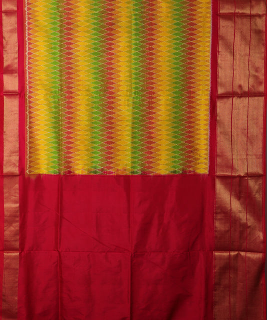 Multi color handloom rajkot silk saree