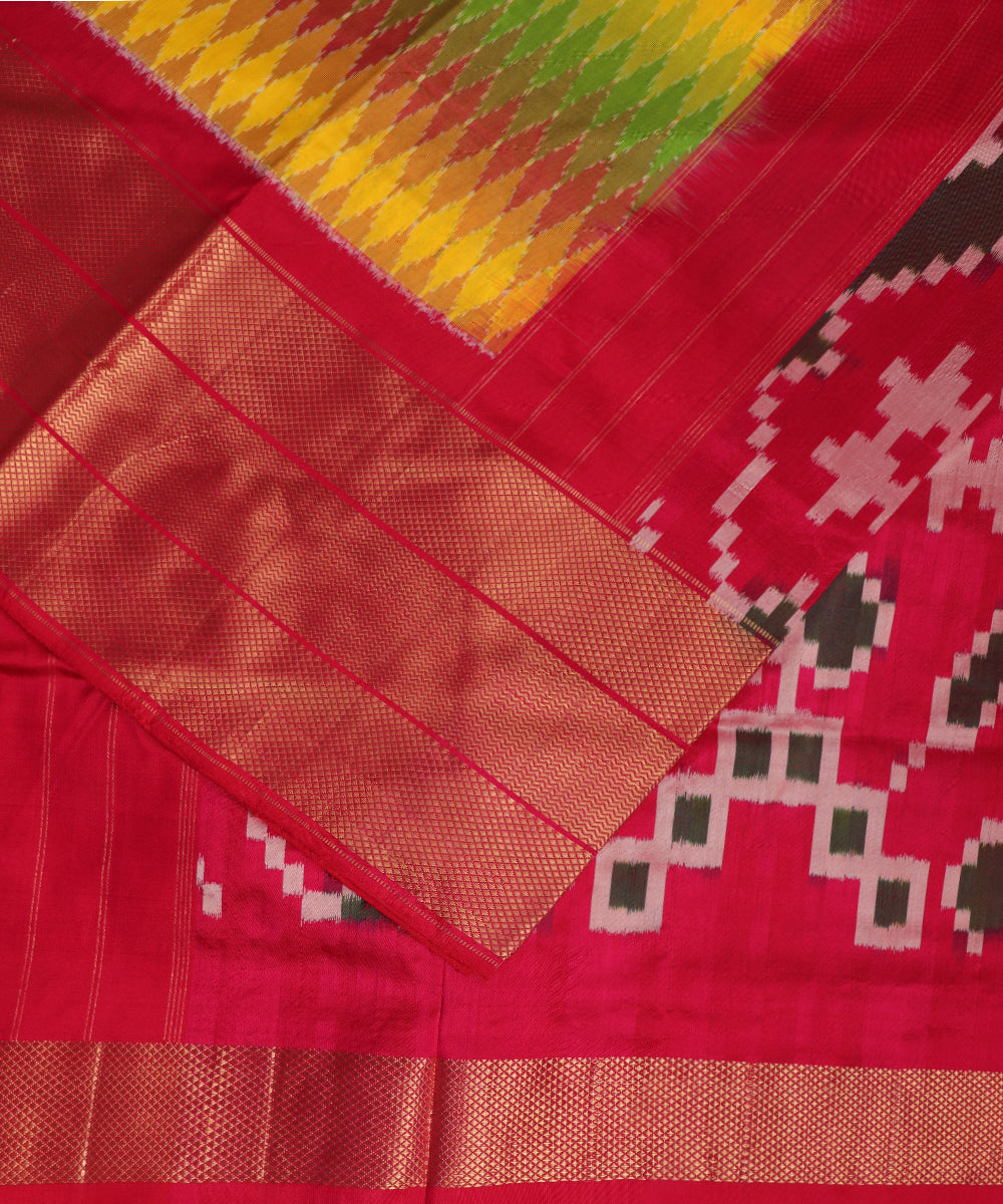Multi color handloom rajkot silk saree