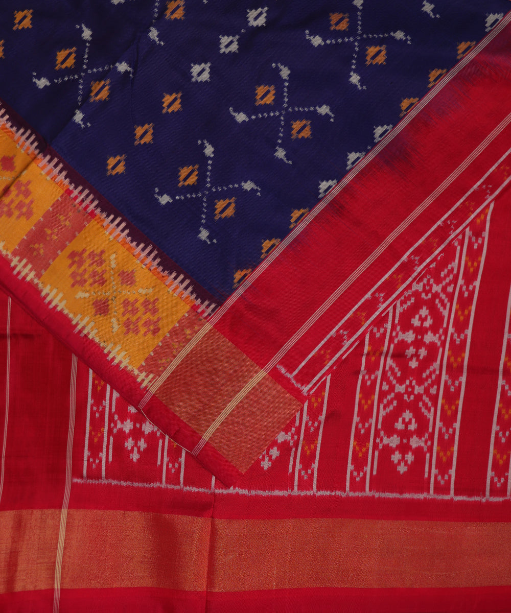 Space blue color handloom rajkot silk saree