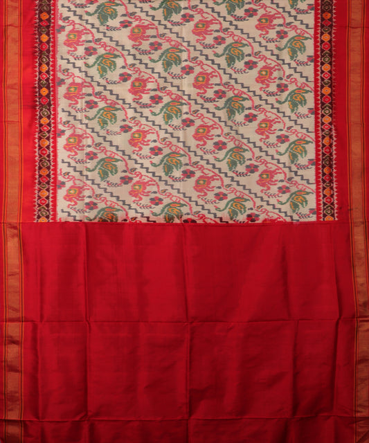 Peach color handloom rajkot silk saree