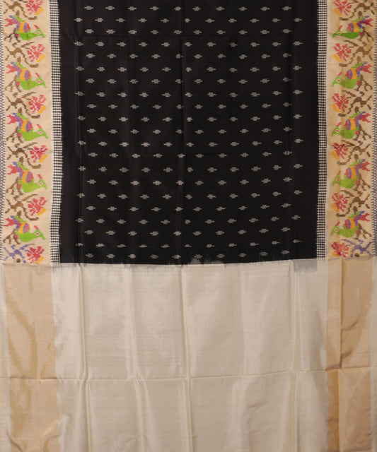 Black color handloom rajkot silk saree