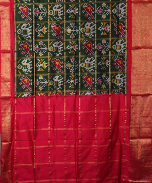 Sacramento green color handloom rajkot silk saree