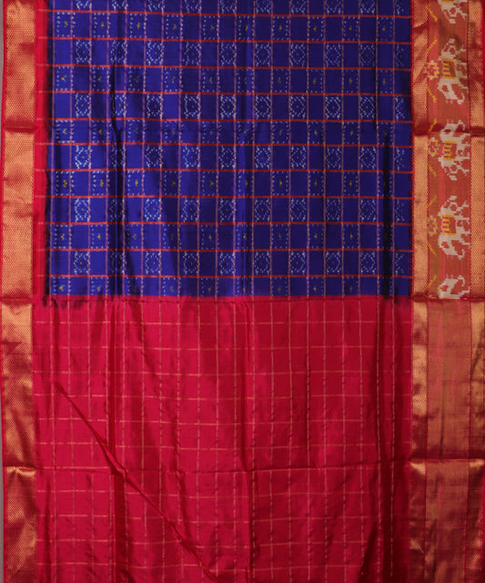 Navy blue color handloom rajkot silk saree