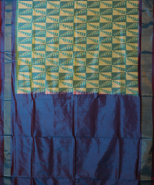 Multi-color handloom rajkot silk saree