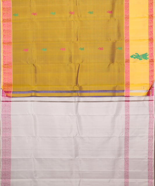 Dijon color handloom gollabhama silk saree
