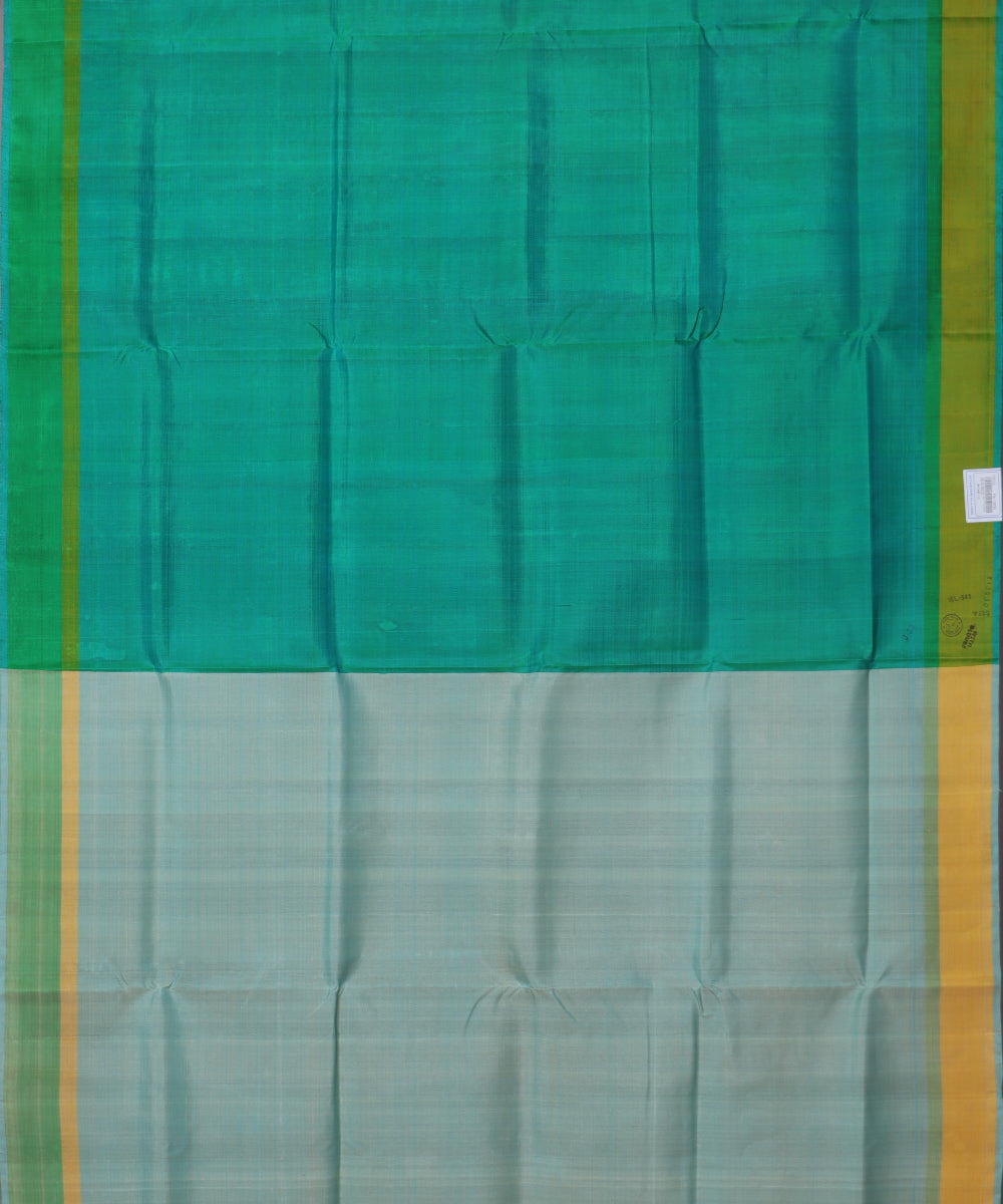 Jade green color handloom tussar silk saree