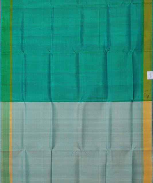 Jade green color handloom tussar silk saree