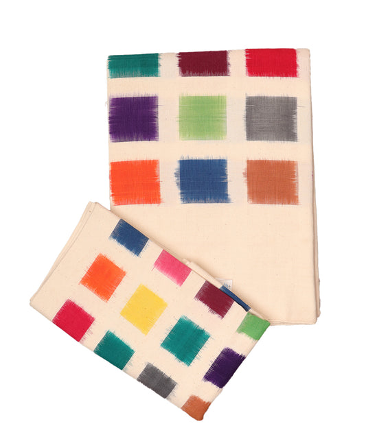 Handwoven ikat single cot bedsheet