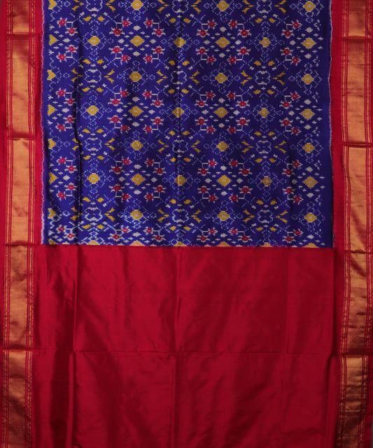 Navy blue color handloom rajkot silk saree