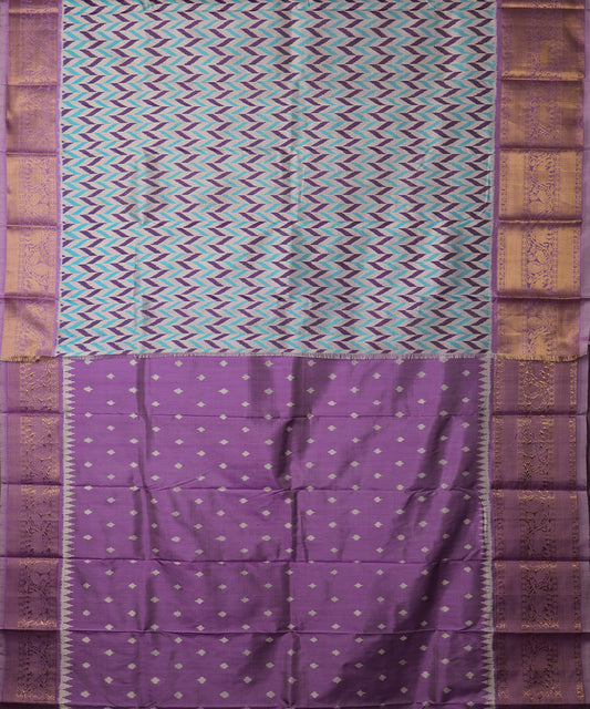 Multi-color handloom rajkot silk saree