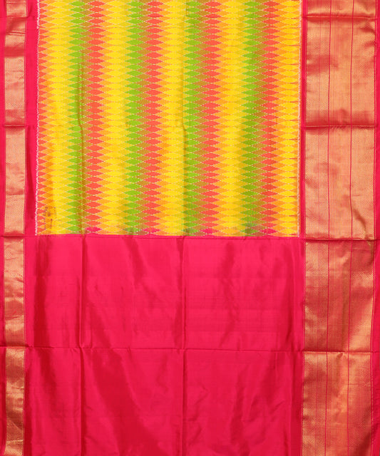 Multi-color handloom rajkot silk saree