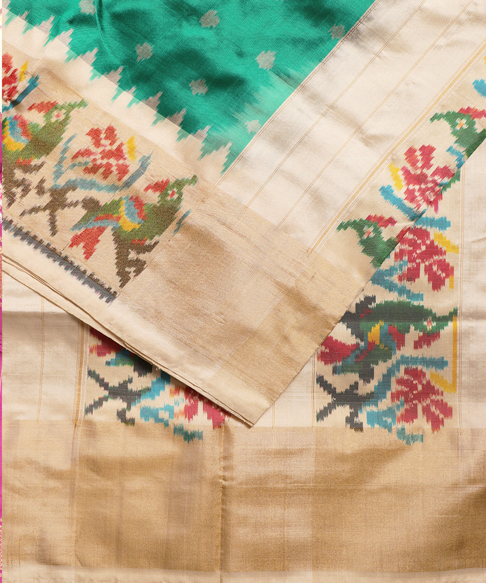 Sea green color handloom rajkot silk saree