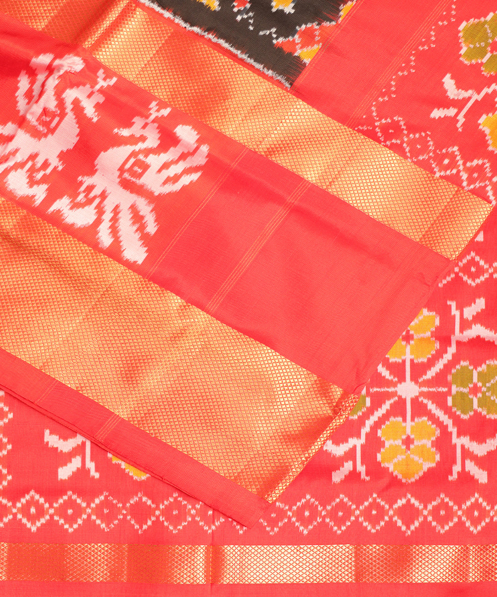 Black color handloom rajkot silk saree