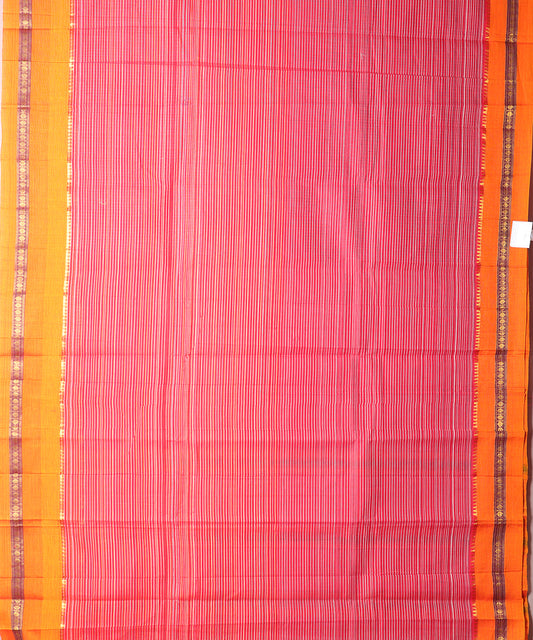 Burgundy red color handloom narayanpet cotton saree