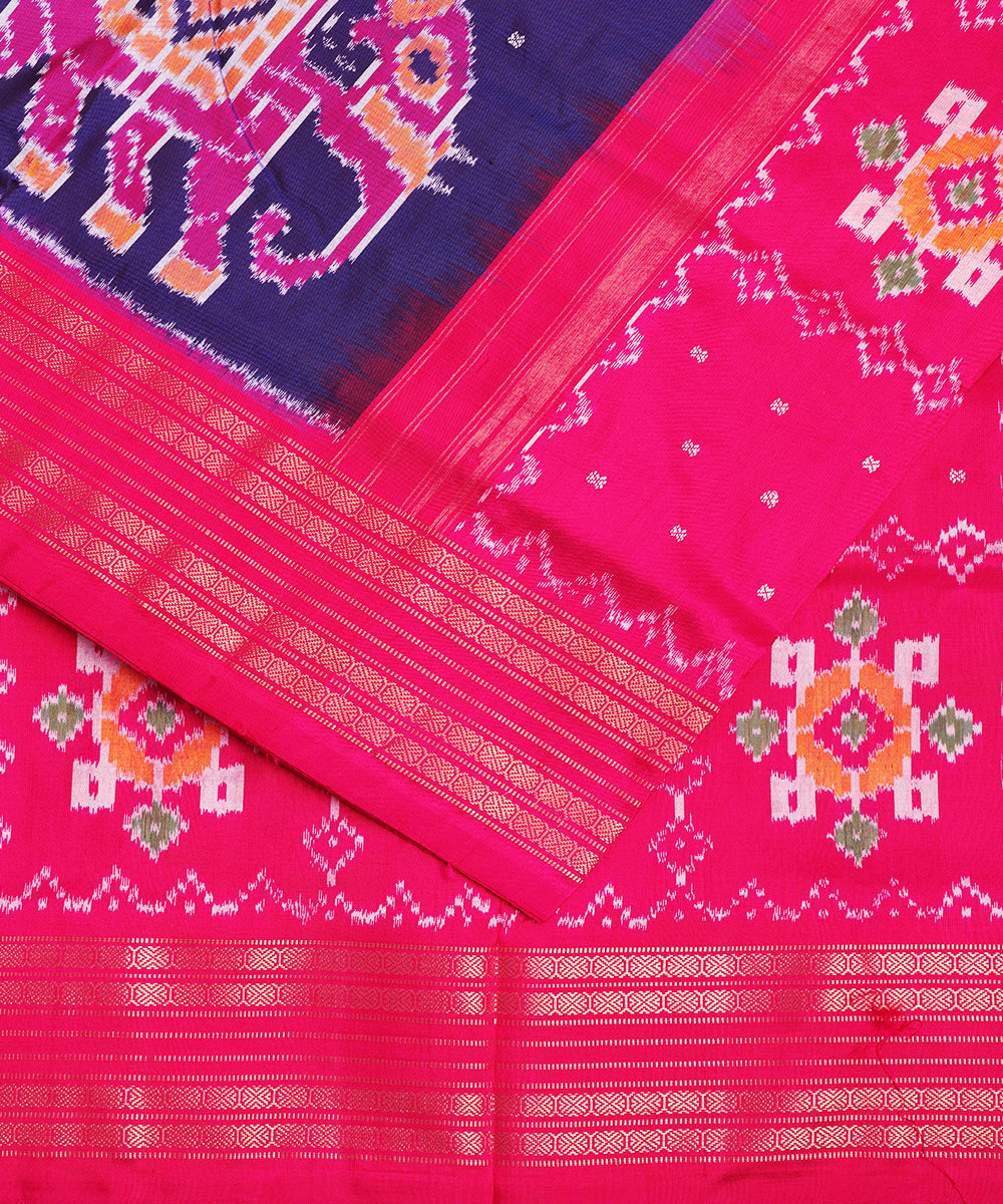 Space blue color handloom rajkot silk saree