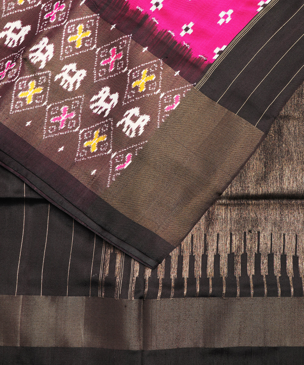 Lollipop violet color handloom rajkot silk saree