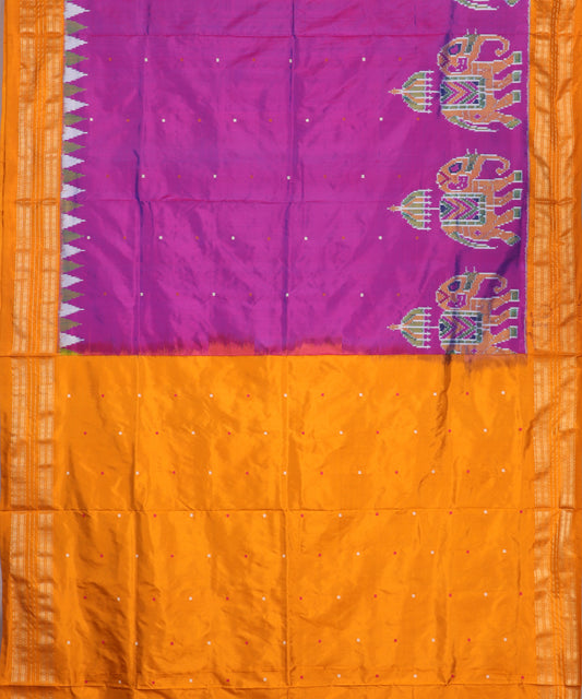 Grape violet shade handloom rajkot silk saree