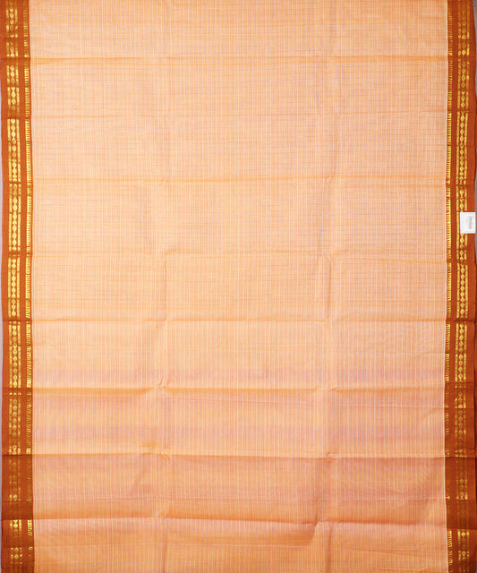 Tangerine orange color handloom narayanpet cotton saree