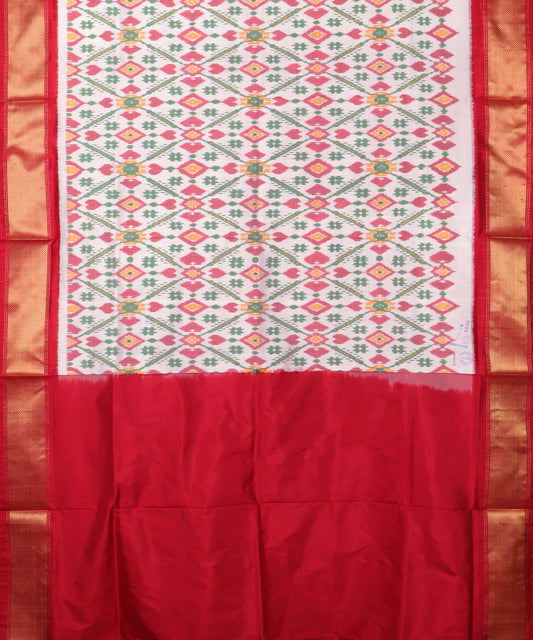 White color handloom rajkot silk saree
