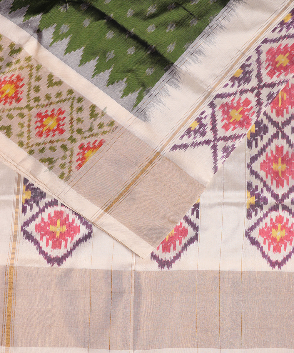 Forest green color handloom rajkot silk saree