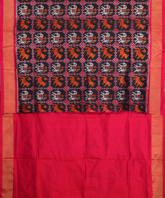 Black color handloom rajkot silk saree