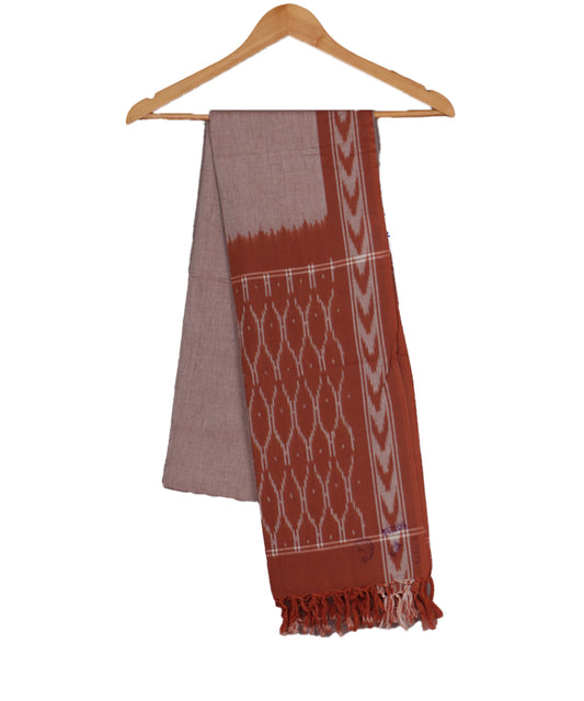 Tawny brown color handloom cotton dupatta