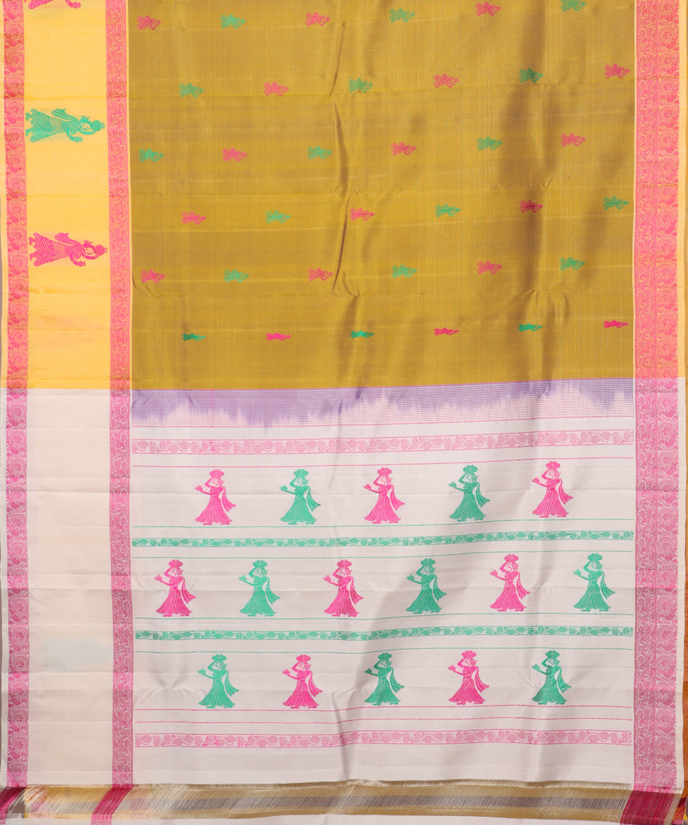 Dijon color handloom gollabhama silk saree