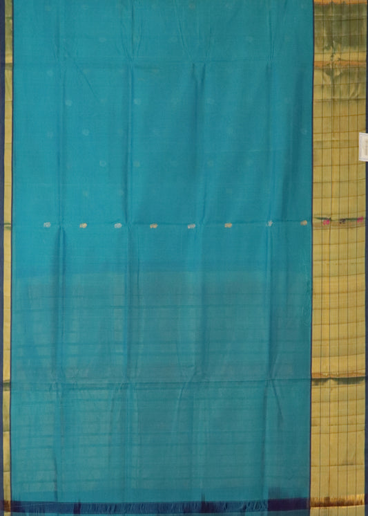 Olympic blue color handloom venkatagiri sico saree