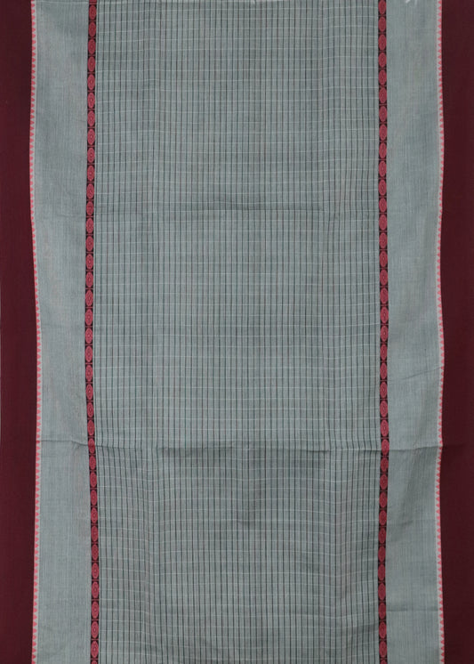 Pewter gray color narayanpet 9 yards cotton saree