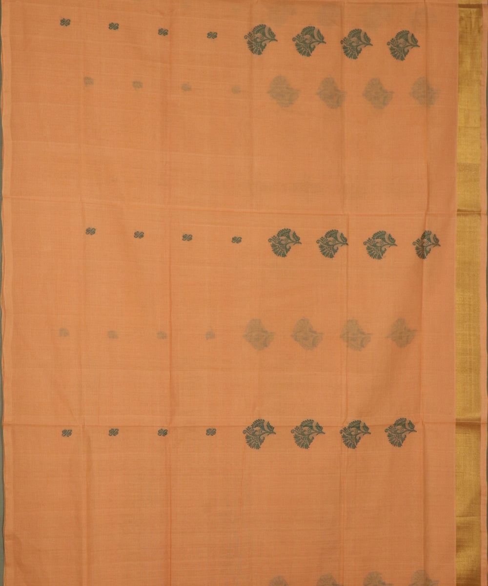 Tangerine orange handloom Rajahmundry fancy cotton saree