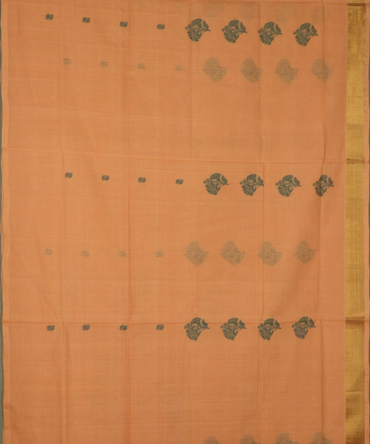 Tangerine orange handloom Rajahmundry fancy cotton saree