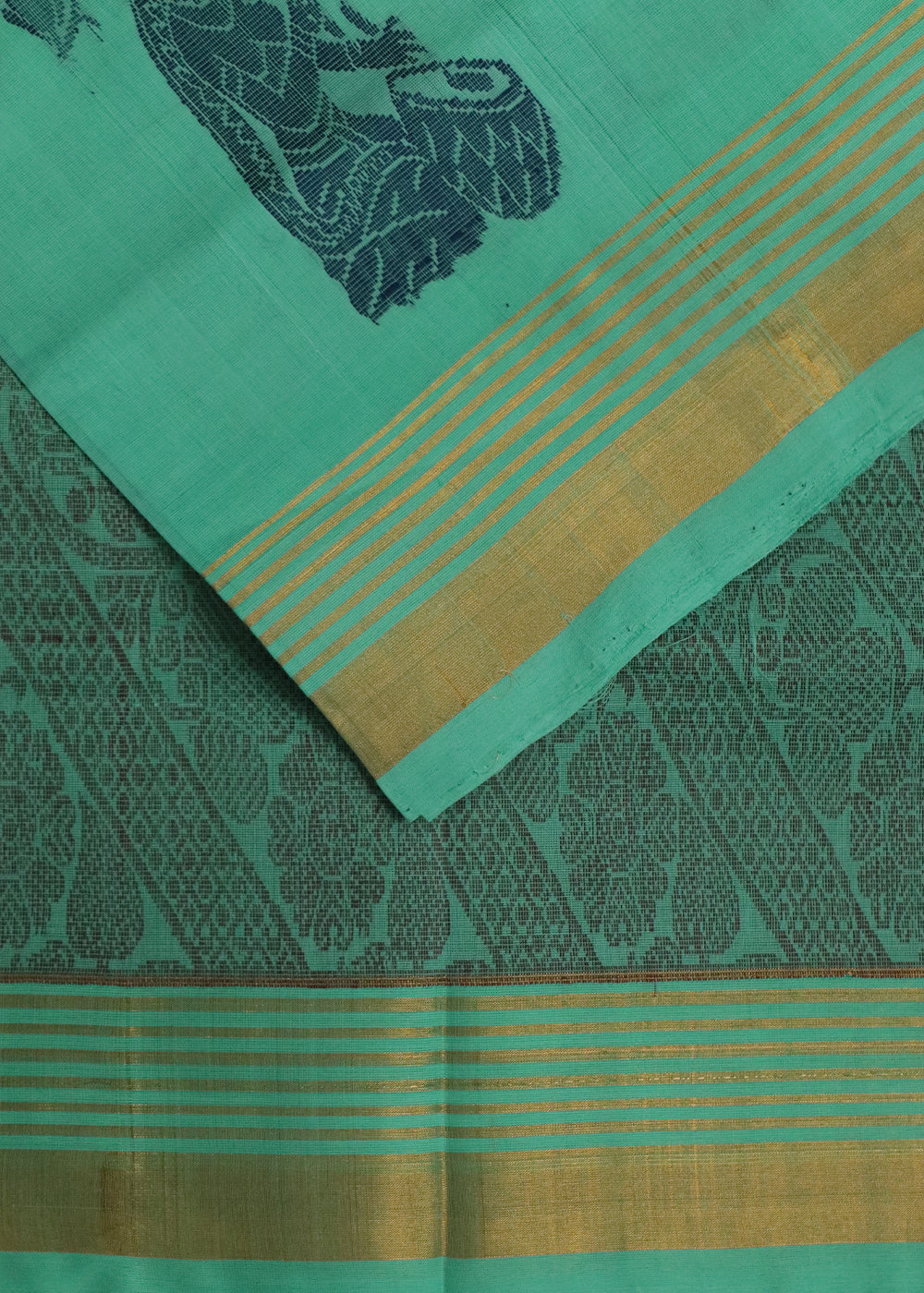Jungle green handloom Rajahmundry fancy cotton saree
