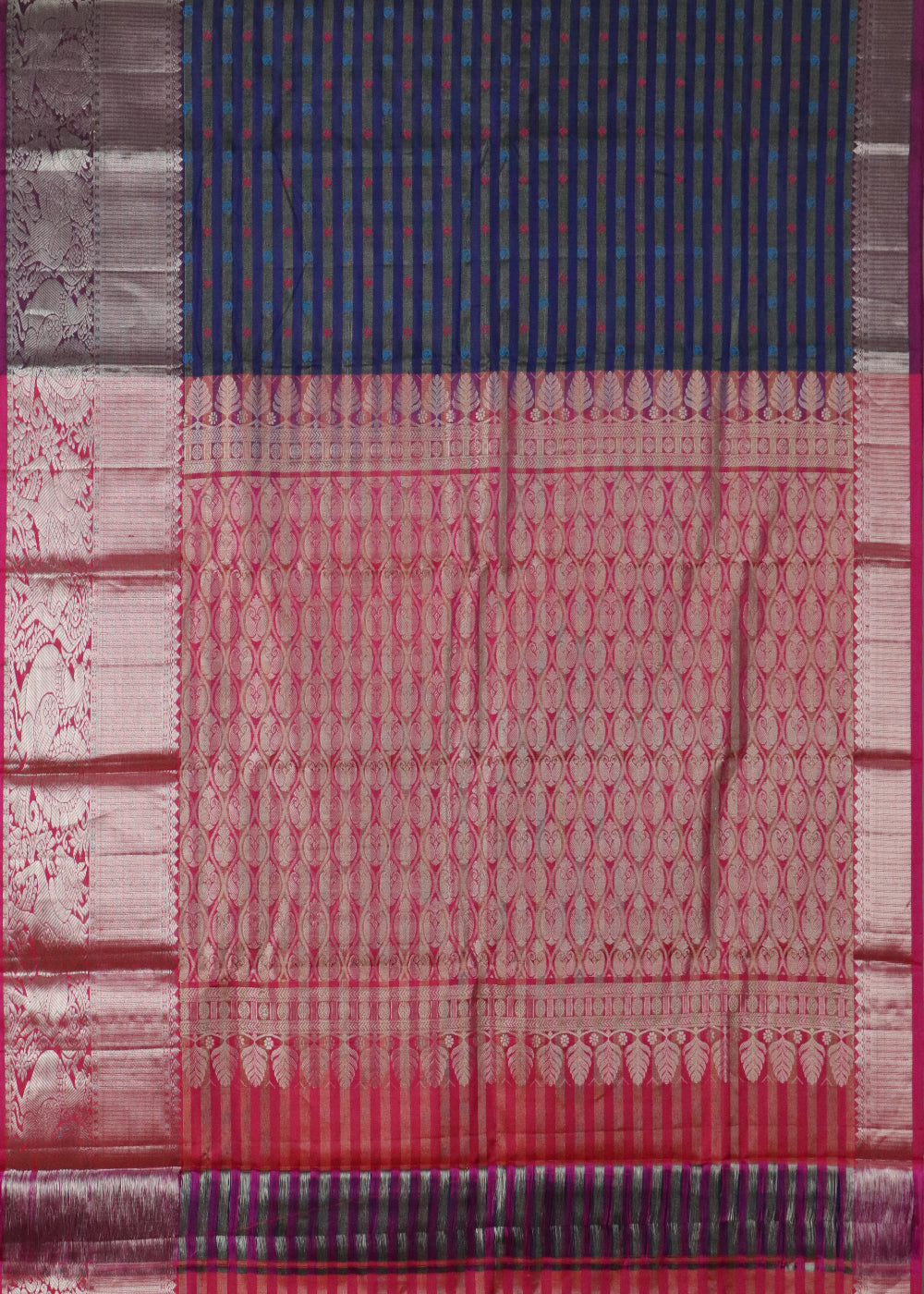 Denim blue color handloom madhavaram silk saree