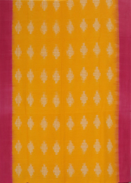 Fire orange color pochampally cotton saree