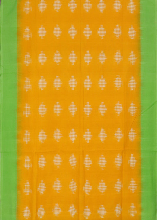 Apricot orange color pochampally cotton saree