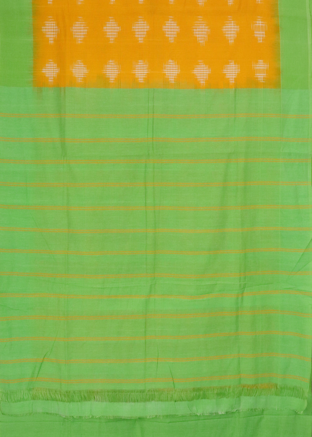Apricot orange color pochampally cotton saree