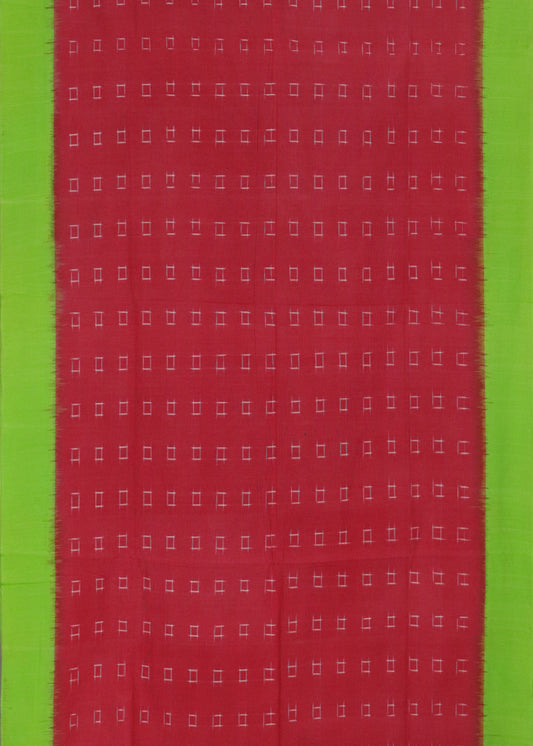 Raspberry red color pochampally cotton saree