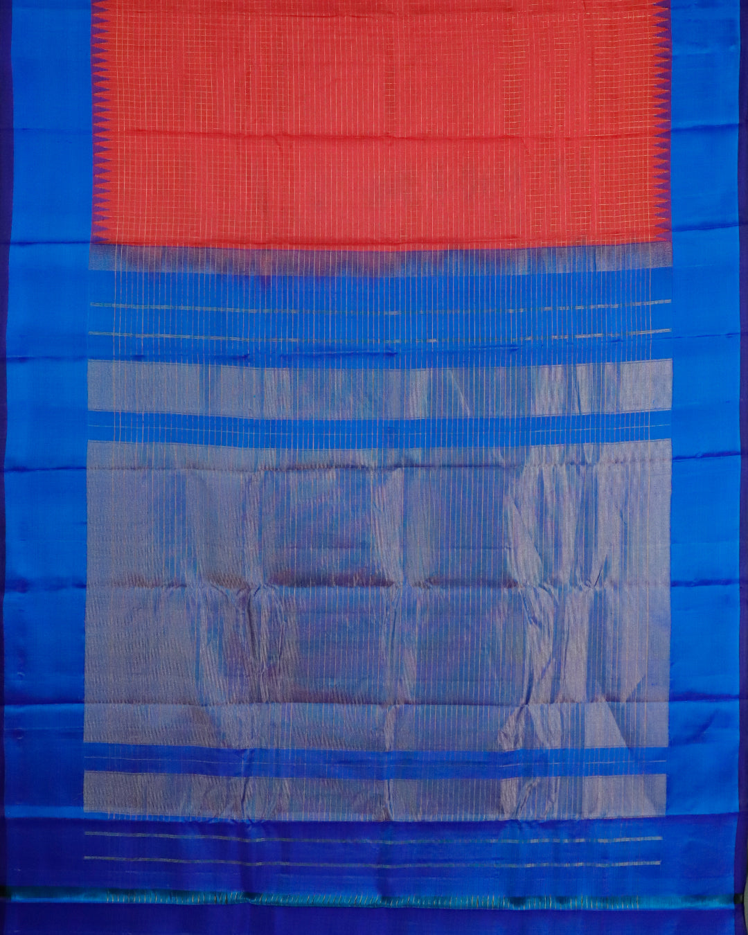 Imperial red color handloom Gadwal Silk saree