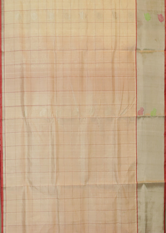 Peach color handloom venkatagiri sico saree